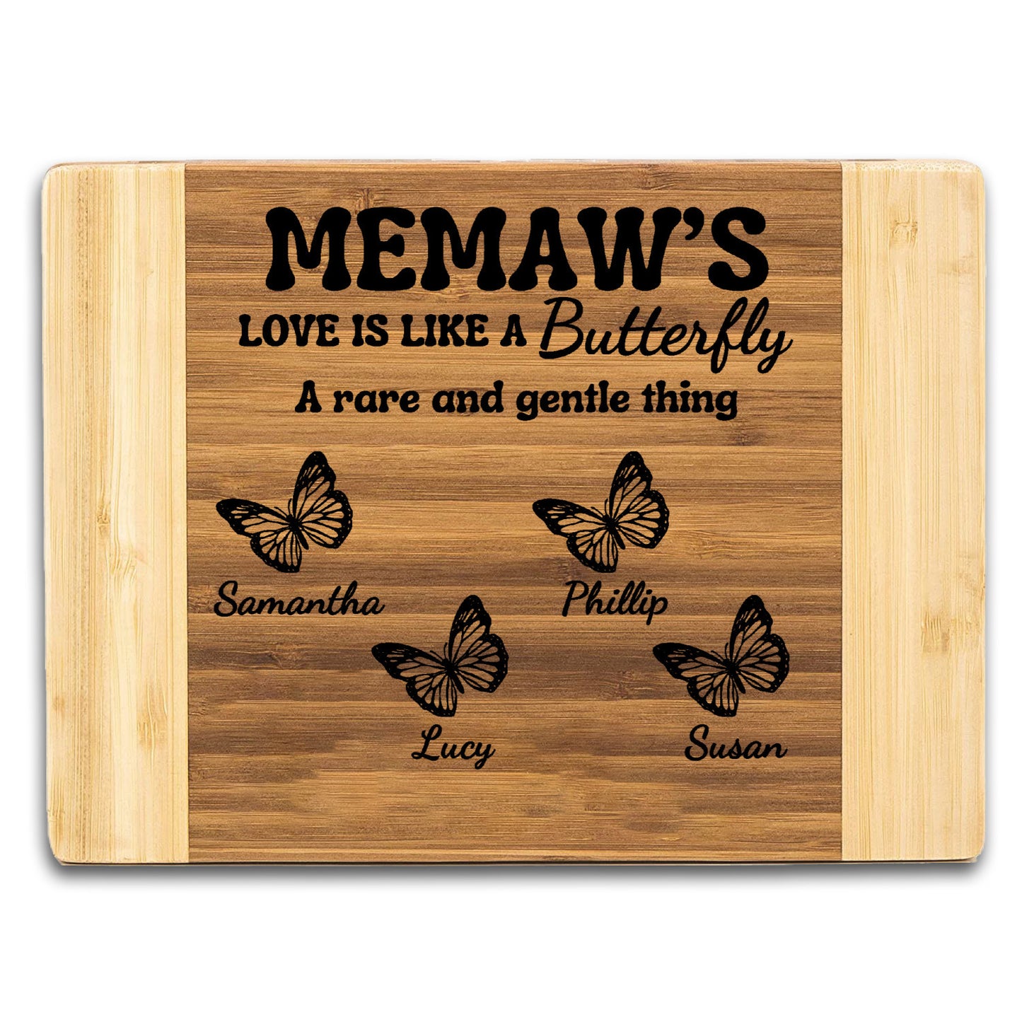 Grandma's love engraved bamboo cutting board-personalized with grandkids names!