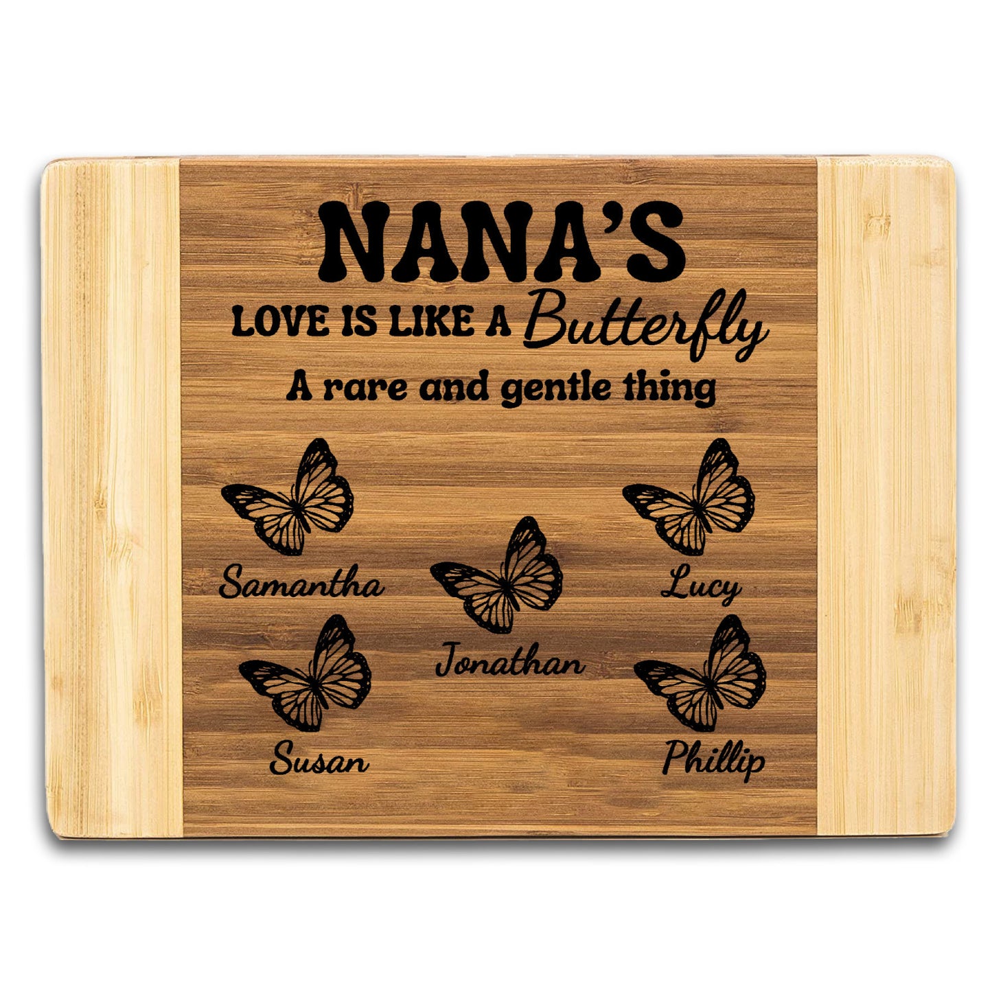 Grandma's love engraved bamboo cutting board-personalized with grandkids names!