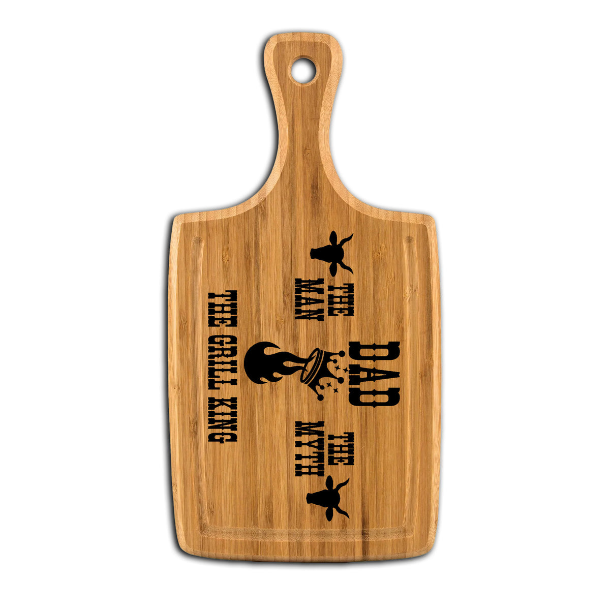 Dad is the Grill King! - Laser engraved cutting and serving board for Dad