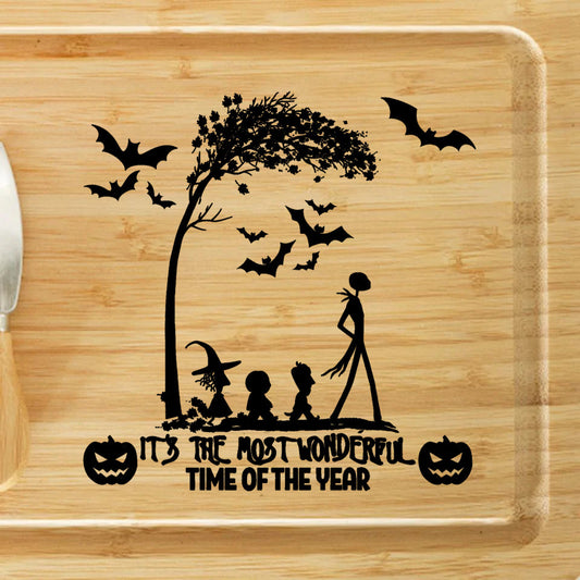 Nightmare Before Christmas Cheese Board, Halloween Bamboo Serving Tray, Jack Skellington Charcuterie Board, Kitchen Gift