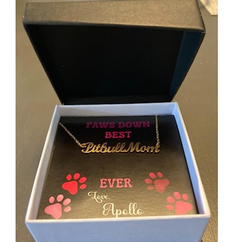 Pitbull Mom necklace with personalized message card from your pibble!