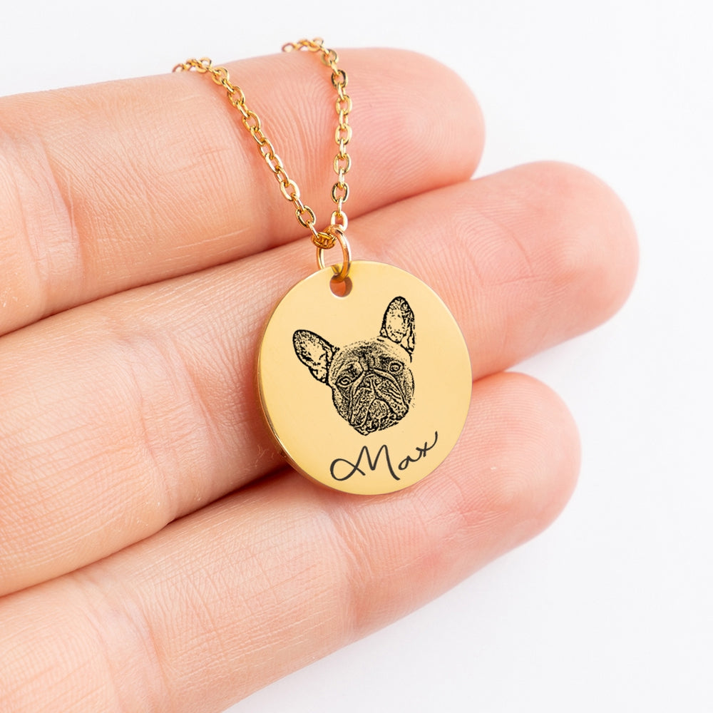 Customized Dog Portrait Necklace