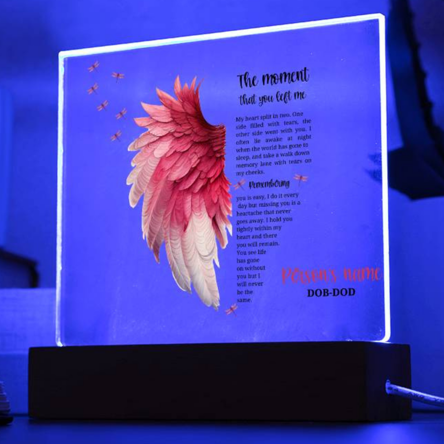 Remember your Cherished Angel: beautiful personalized memorial for a lost child, gone but never forgotten.