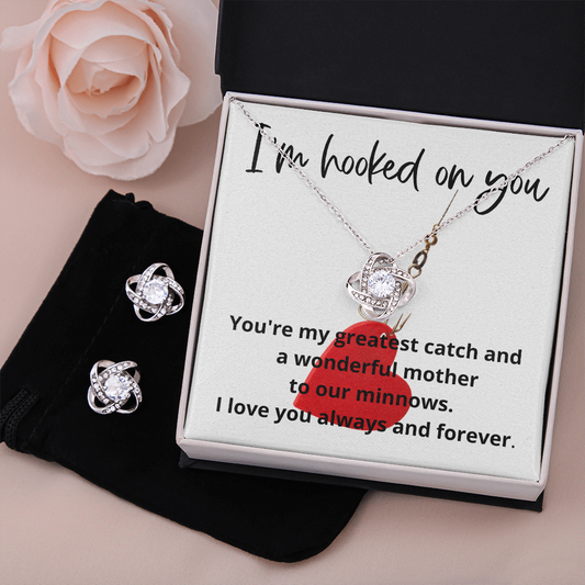 Love Knot necklace and earring set for the wonderful woman in your life- perfect gift!