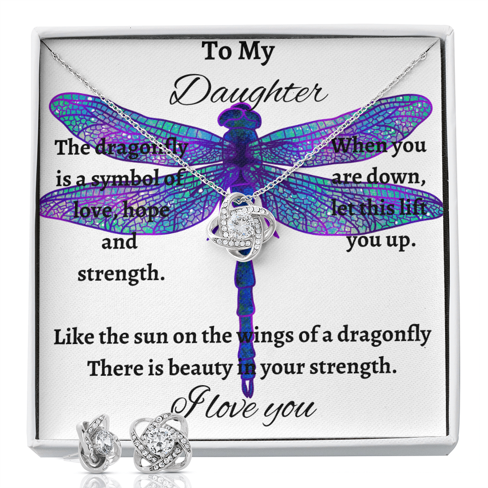 Perfect gift for your daughter-Gorgeous love knot necklace and matching earrings!
