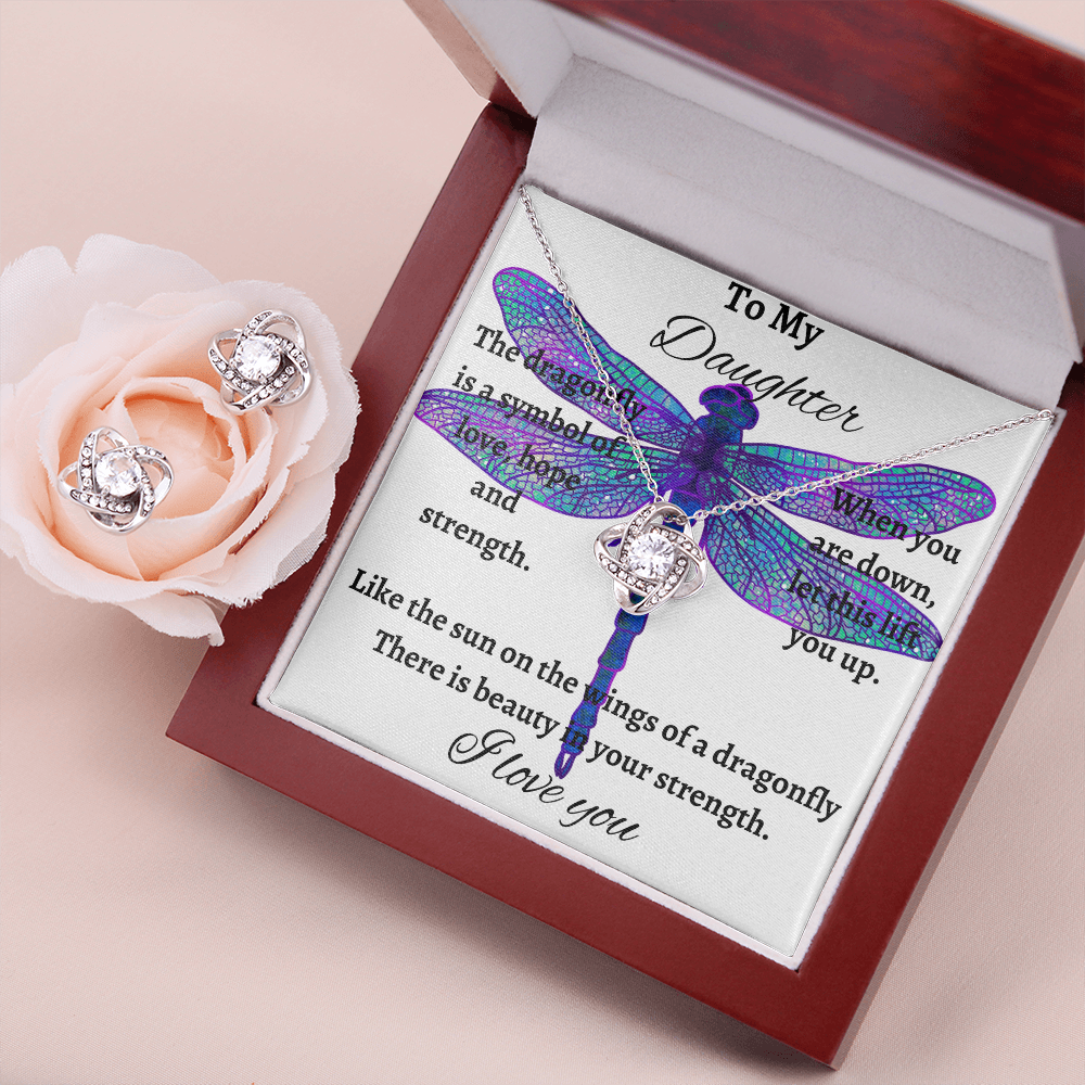 Perfect gift for your daughter-Gorgeous love knot necklace and matching earrings!