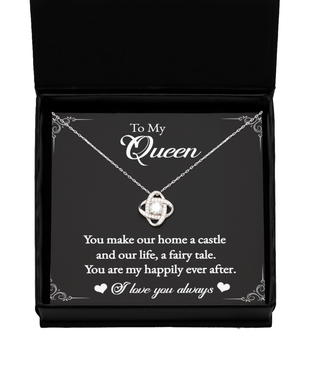 To My Queen sterling silver Love Knot necklace