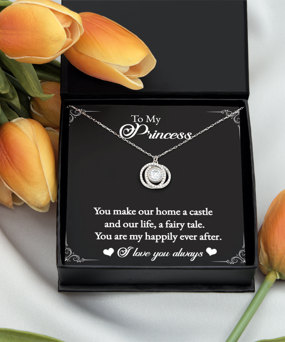 To My Princess Silver Wedding Rings Pendant