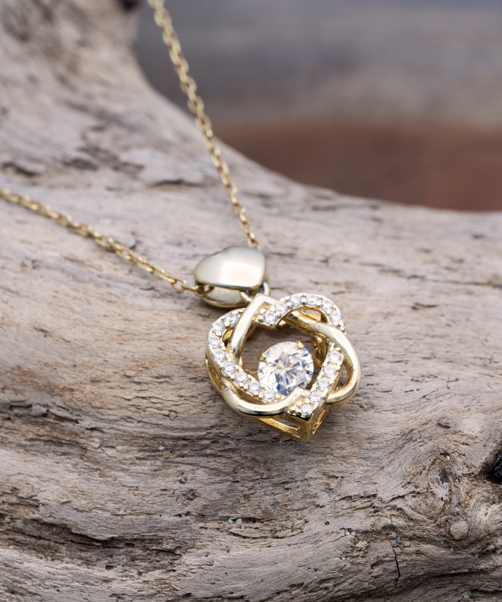 Stunning gold Love Knot necklace for your Beautiful Wife