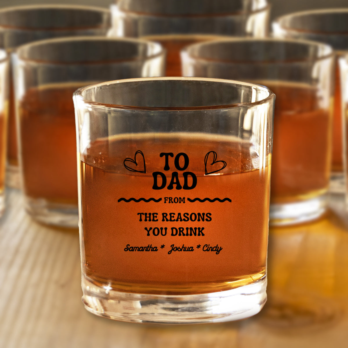 Whiskey Glass for Dad from the 'reasons he drinks'- great gift!