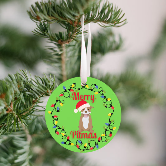 Merry Pitmas ornament-red nose pitt Christmas gift