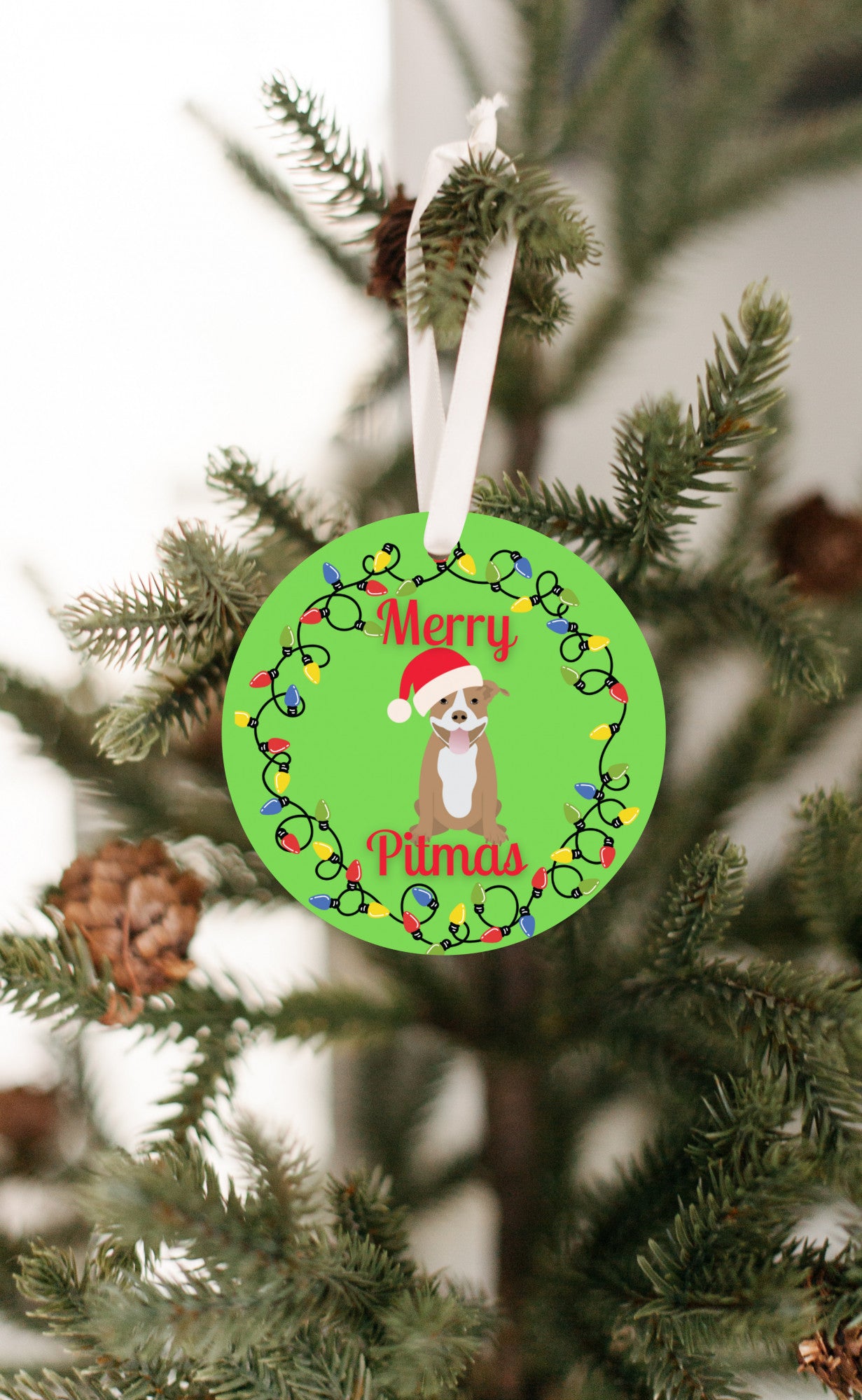 Merry Pitmas ornament-red nose pitt Christmas gift