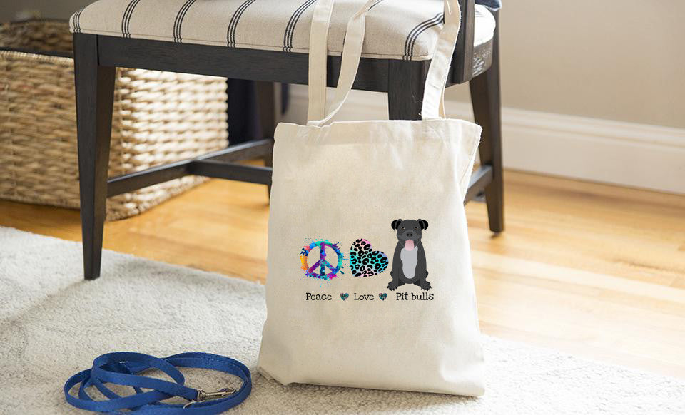 Peace, Love and Pit bulls! Pitbull mom gift. Perfect for dog mom