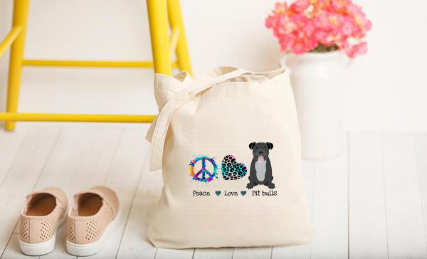 Peace, Love and Pit bulls! Pitbull mom gift. Perfect for dog mom