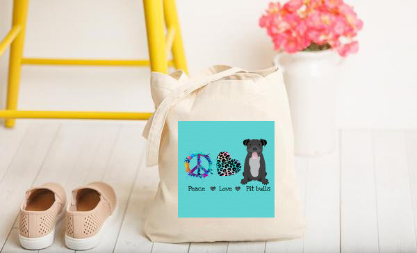 Peace, Love and Pit bulls! Pitbull mom gift. Perfect for dog mom