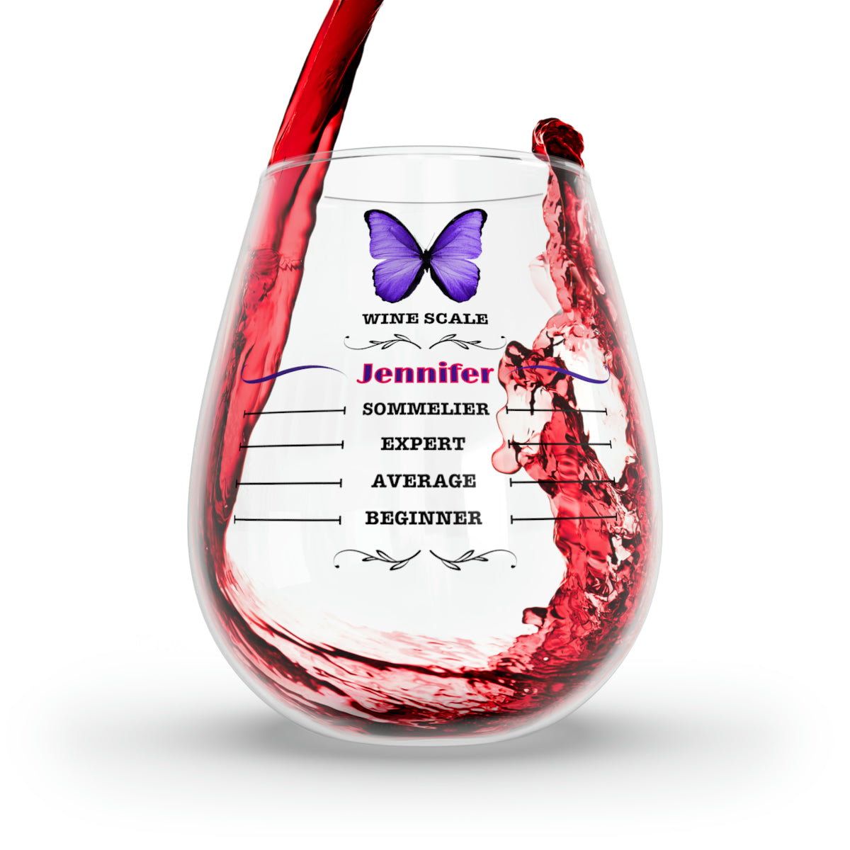 Personalized 'Wine Scale' Stemless Wine glass